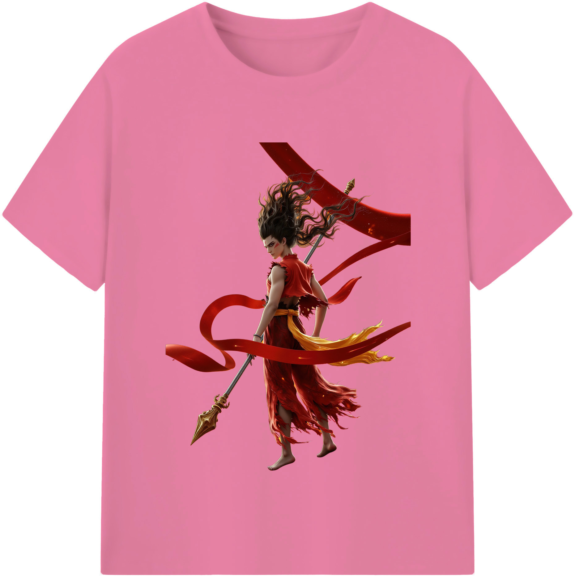 （画像用） Ne Zha 2 ナタ 魔童の大暴れ 綿100％半袖Tシャツ（フロントプリント）